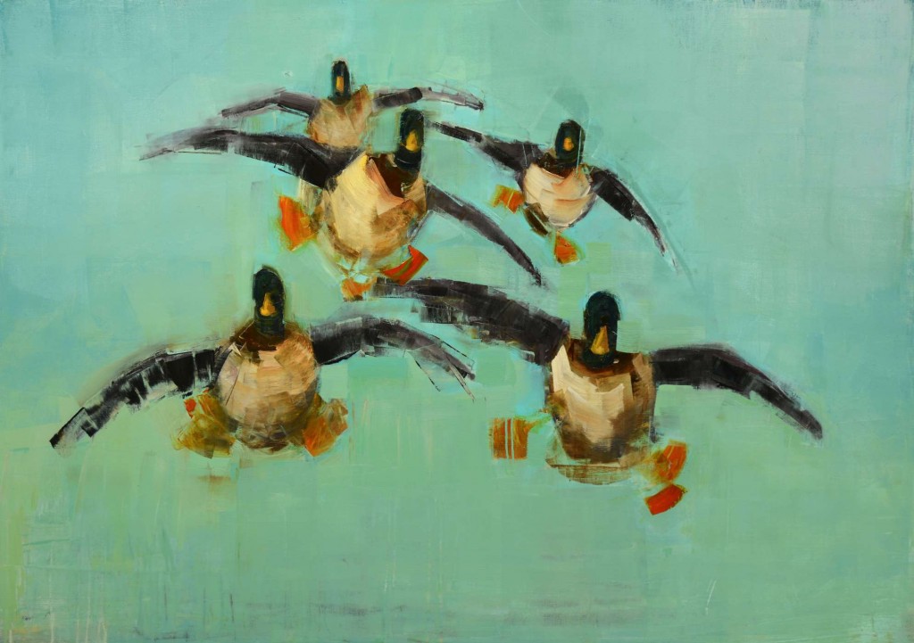 Mallards painting by Rebecca Kinkead